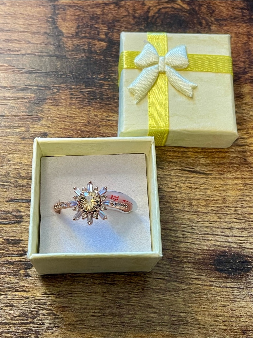 Bomb Party OG Ring -  Lemon and Diamond CZ on Rose Gold - Size 10